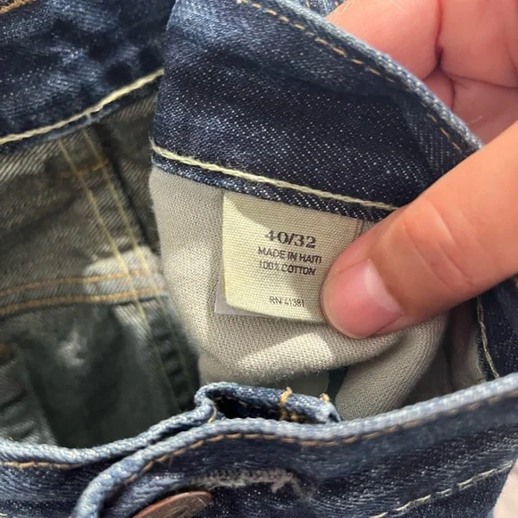Polo Ralph Lauren Vintage Y2K Leather Patch Straight Leg Jeans Sz. 40x32‎